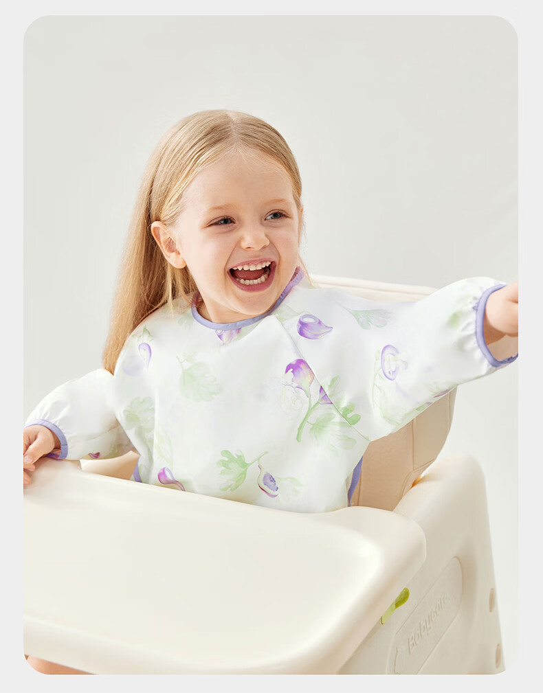 Babycare Baby Feeding Bib Toddler Smock Infant Anti-Dirt Apron with Back Cover Food Supplement Round Note Pattern Size 100 28
