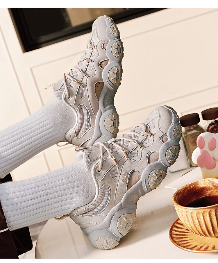 FILA Official Cat Paw 7th Generation Women's Dad Shoes 2026 Thick Sole Casual Sports Shoes 16