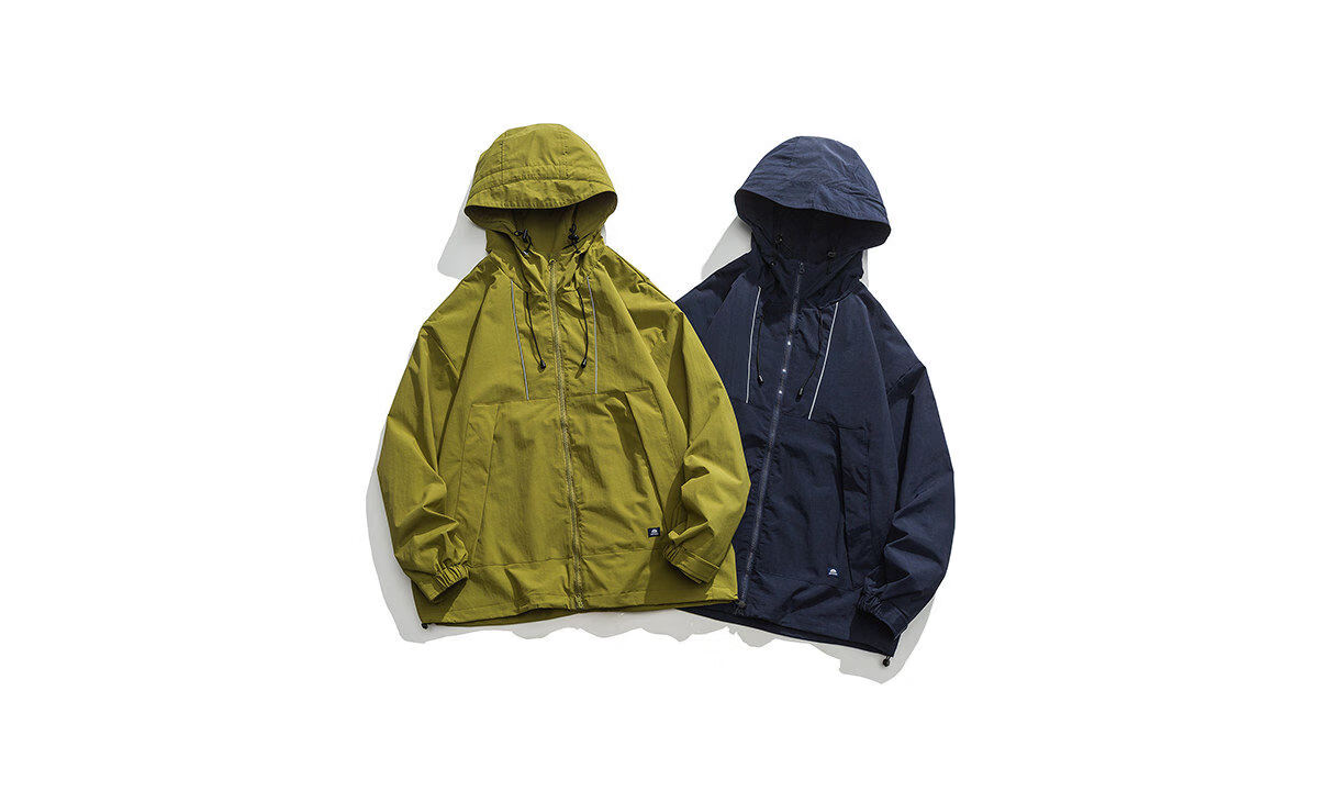 Mark Fairwhale Japanese Style Hooded Outdoor Workwear Zip-Up Large Pocket Windbreaker Jacket Unisex Loose Short Coat for Men and Women 3