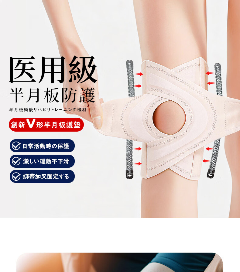 CABANIS Sports Knee Brace for Meniscus Injury Synovitis Medical Effusion Patellar Ligament Joint Pain Running Unisex 2