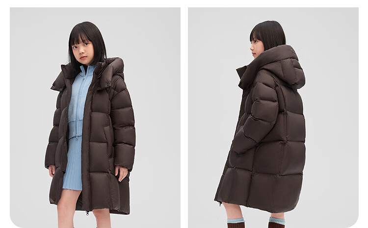 BOSIDENG 25 Years Puff Down Jacket Girls Long 90% Down 5A Antibacterial Hooded Warm Coat T250243108Q 2