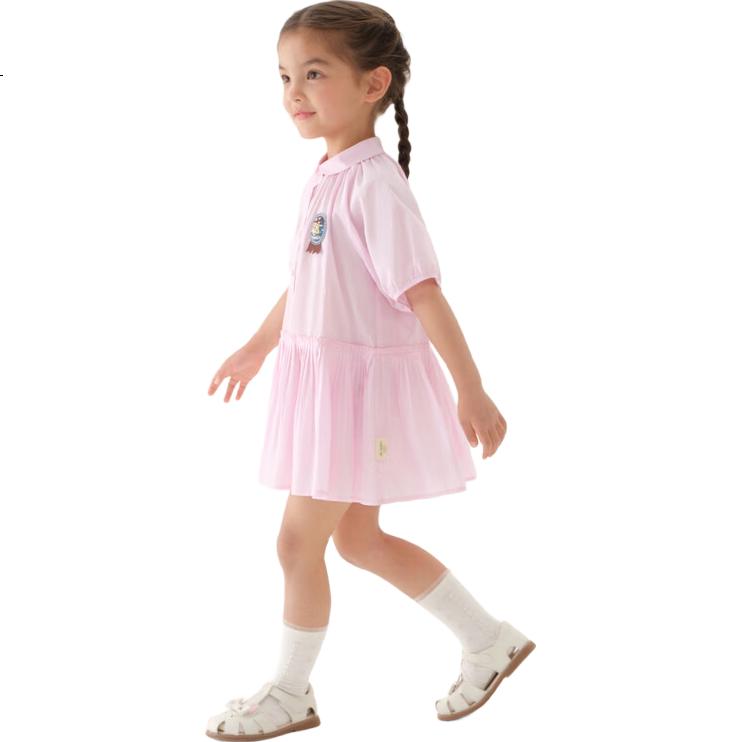 M.Latin [Magic Wind Elf] Children's Clothing, Malatin 2025 Summer New Girls' Retro Academic Short-Sleeve Dress