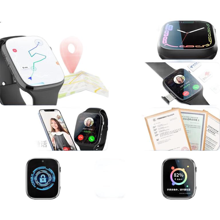 Смарт-часы dosmet Huawei HarmonyOS совместимые для Apple iPhone IOS, 5G, слот для SIM-карты, поддержка полной сети, водонепроницаемые, GPS позиционирование, видеозвонки, для школьников, мальчиков и девочек