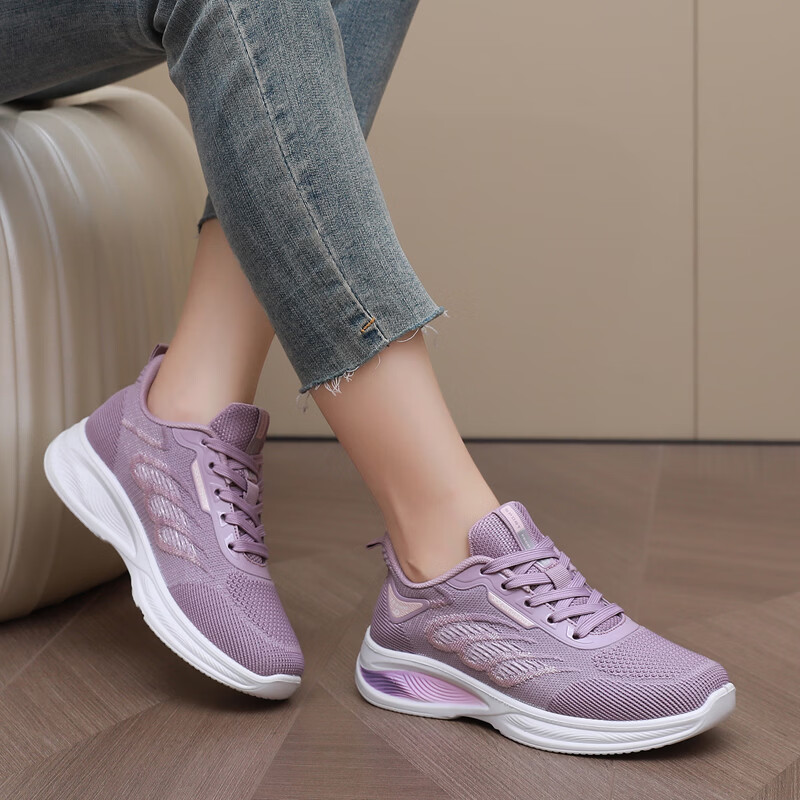 BURUIJING Spring Autumn Old Beijing Cloth Shoes Women Sneakers Mom Casual Shoes 78810 Pink Size 36