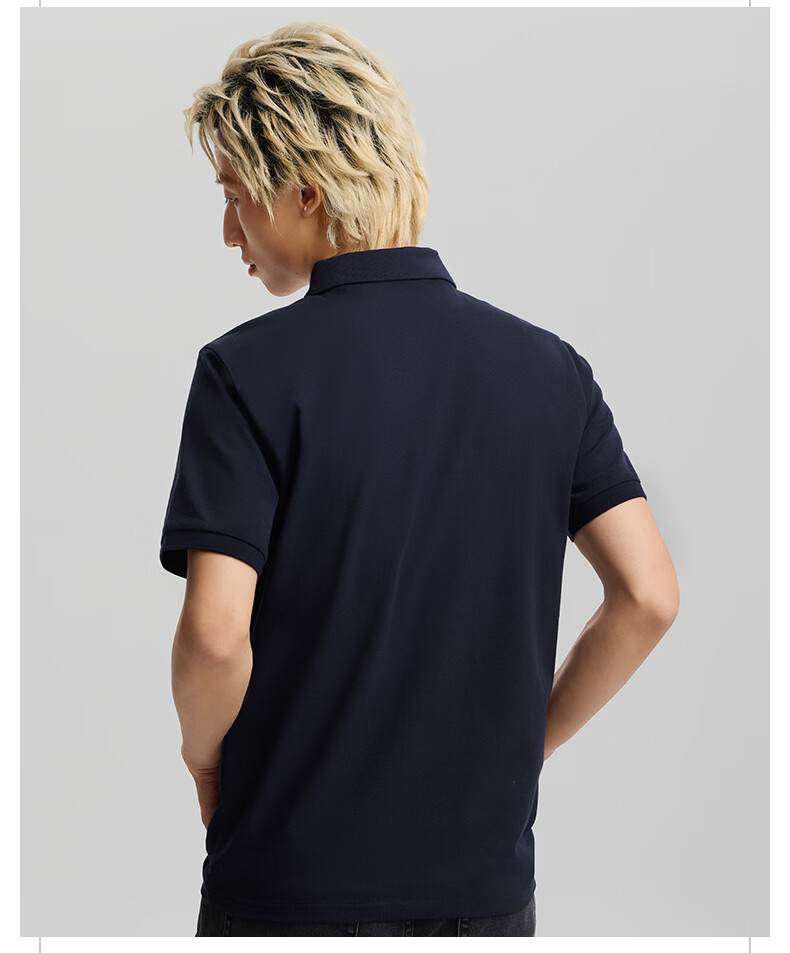 Lee 26 Spring Summer New Standard Collar Small Embroidered Logo Men's Lightweight Short Sleeve Polo Shirt Dark Brown XL 5