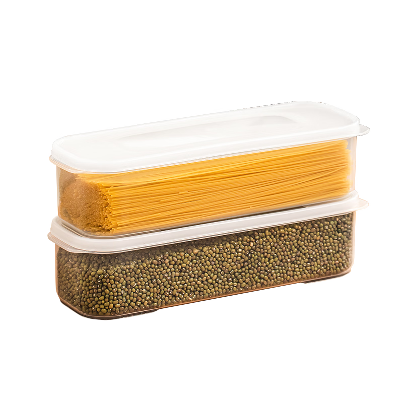 JD Original Food Storage Containers, Refrigerator Organizer Boxes, Food-Grade Sealed Set for Noodles And Grains, Meal Containers, 2L, Set of 2