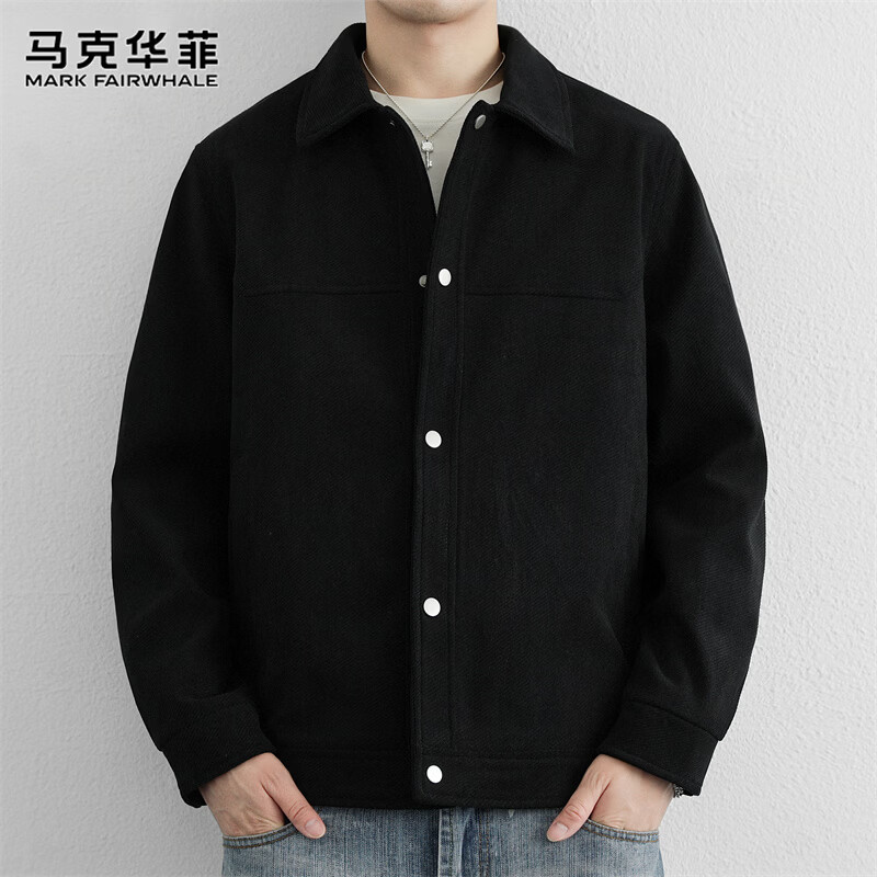 MARK FAIRWHALE Men's Jacket Spring and Autumn Trendy Casual Simple Fashion Versatile Outerwear Khaki 3XL