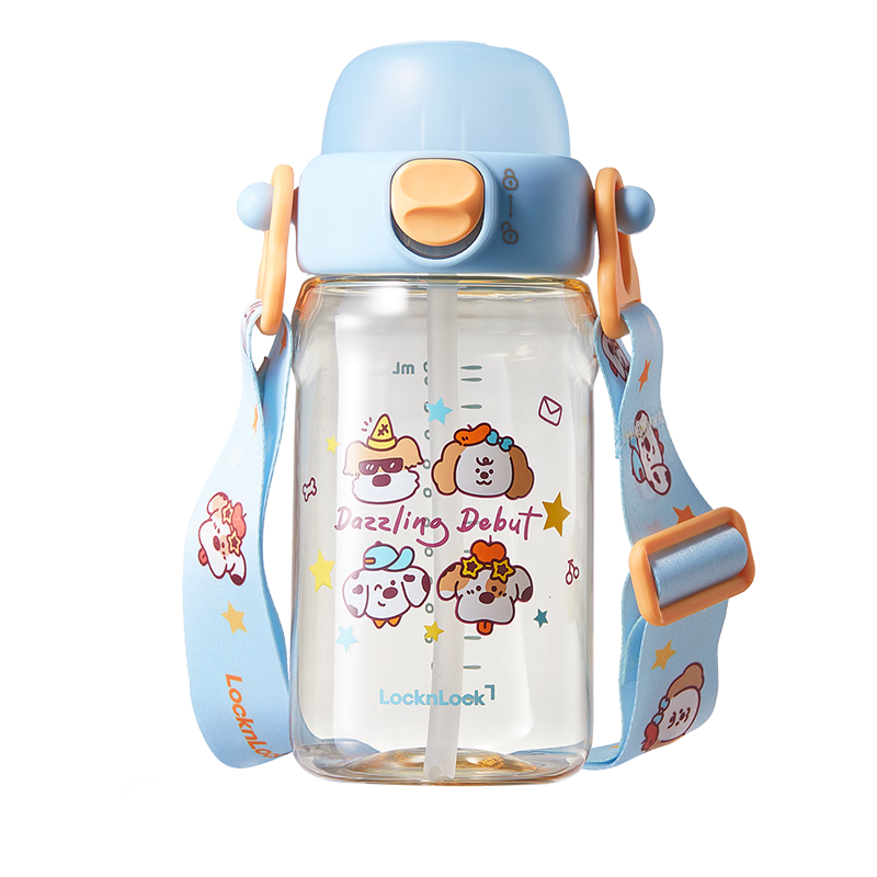 Lock&Lock Children's PPSU Straw Cup Portable Anti-Fall Sports Water Bottle for Primary School and Kindergarten