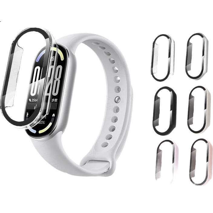 Защитный чехол Iboann для Xiaomi Mi Band 10, со встроенной защитой экрана, жесткий корпус из ПК, противоударный, устойчивый к царапинам, износостойкий, черный