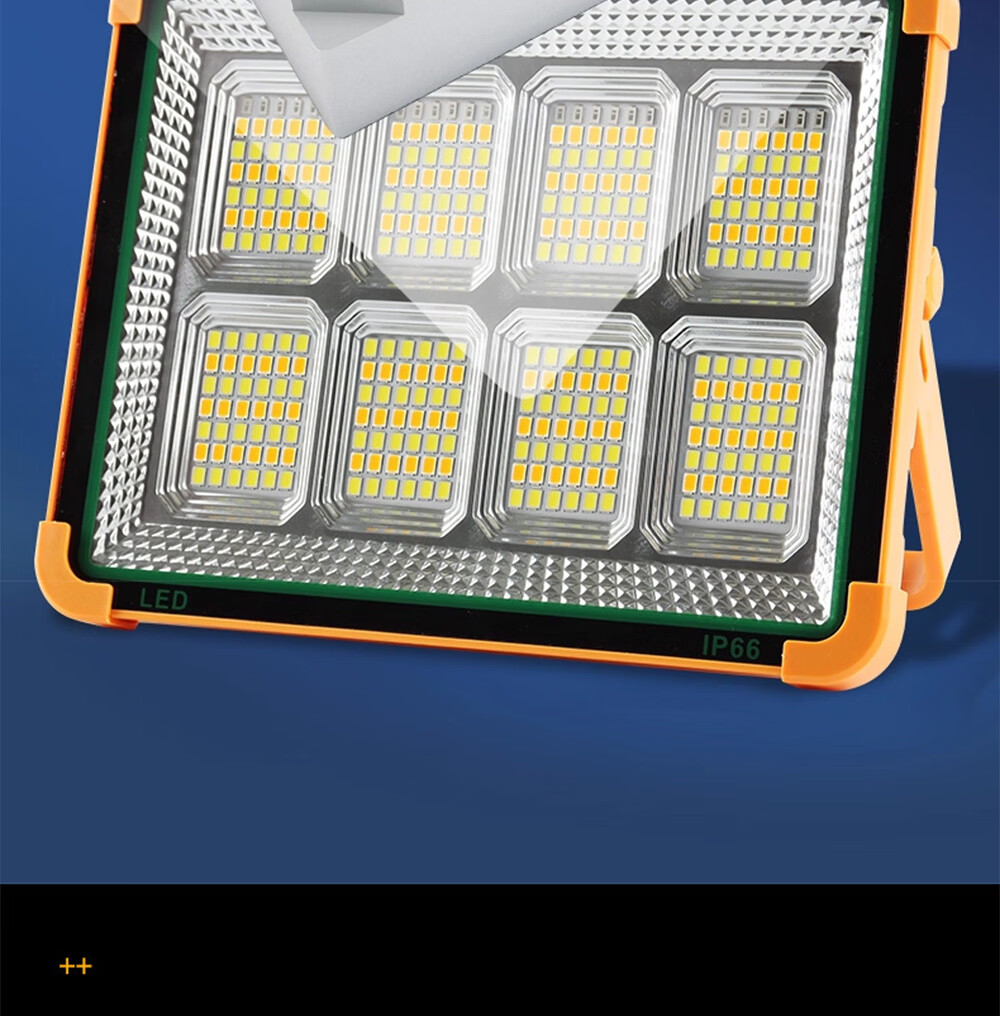 MAX LOAD Solar Outdoor Lighting LED Floodlight Portable Rechargeable Night Market Stall Emergency Light Eight-Square Grid 4