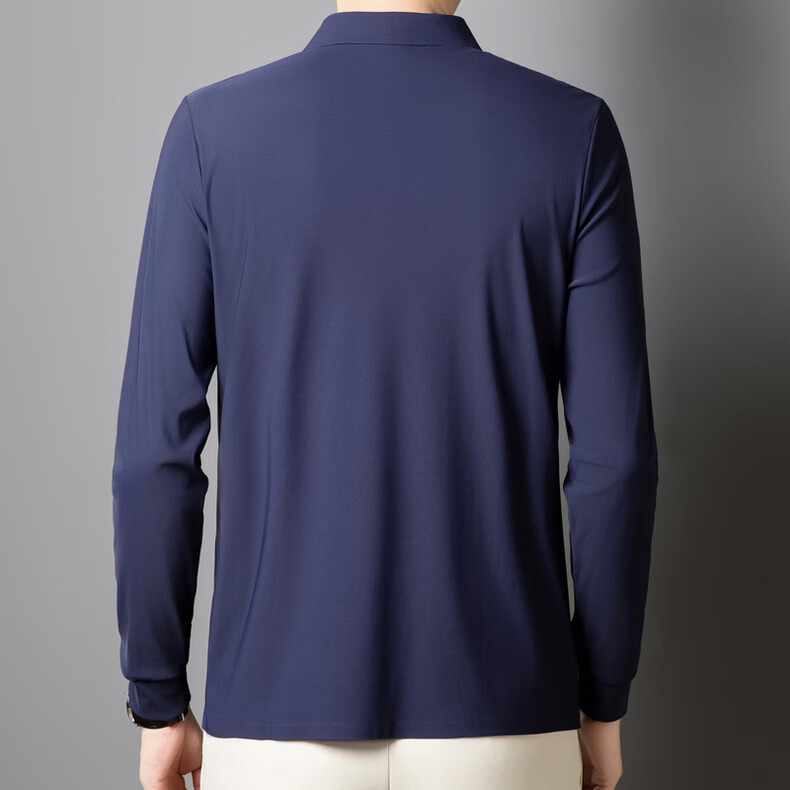 Hodo Men's Long Sleeve T-Shirt Summer Ice Silk Polo Shirt Wrinkle-Resistant Breathable Casual Top White M 7