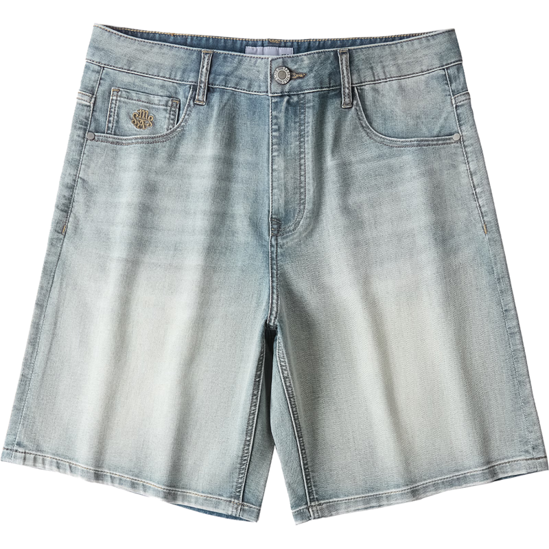 HLA Hailan Home Men's Denim Shorts 26 Summer SPRINTING SMILE Five-Pocket Pants Men