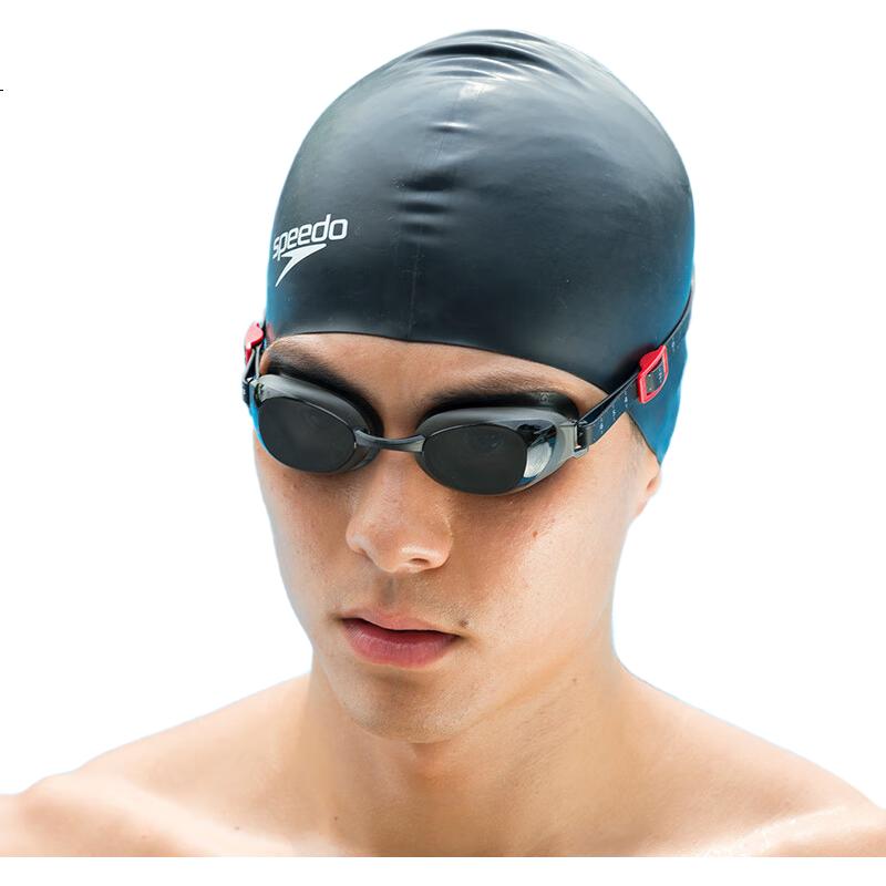Очки для плавания Speedo с диоптриями, профессиональные, противотуманные, защита от УФ, серые/дымчато-серые, 200 градусов