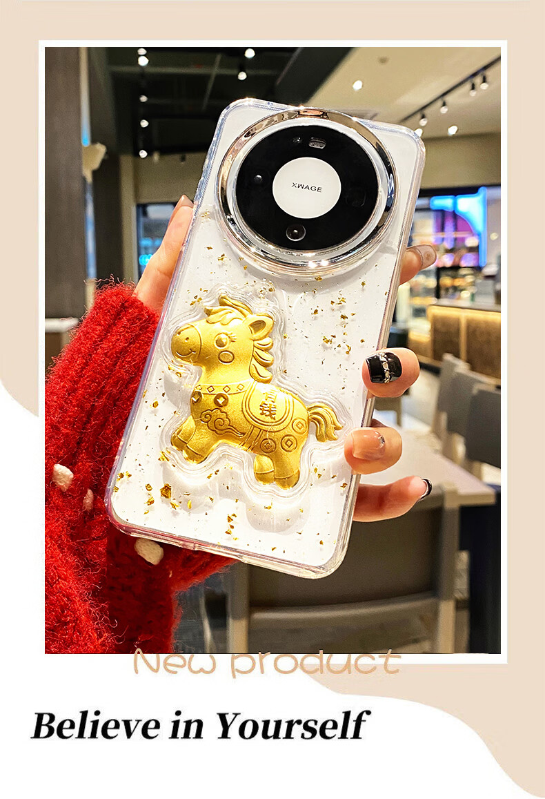 GURRS New Year Limited Edition Huawei Mate80 Case Mate80 Pro Transparent Full-Cover Ultra-Thin Shockproof Creative National Trend Gold Foil Money Luck 3