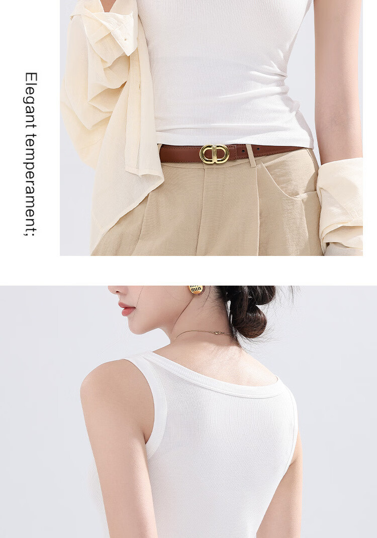 Langsha Women's White Ribbed Sleeveless Tank Top Casual Sportswear Summer Light Coffee L 12