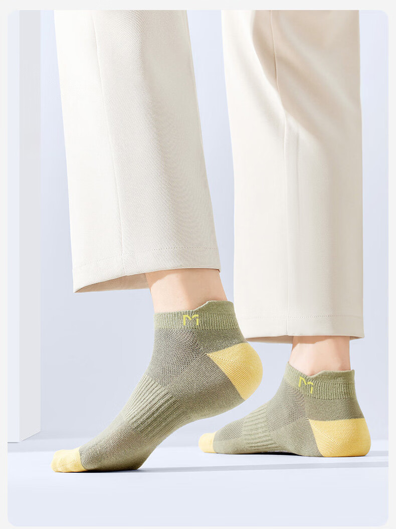 Mian Xiaonian Men's Cotton Short Socks Spring Summer 100% Pure Cotton 10A Antibacterial Odor-Resistant Breathable Mesh Low-Cut Socks 10 Pairs Pack 2