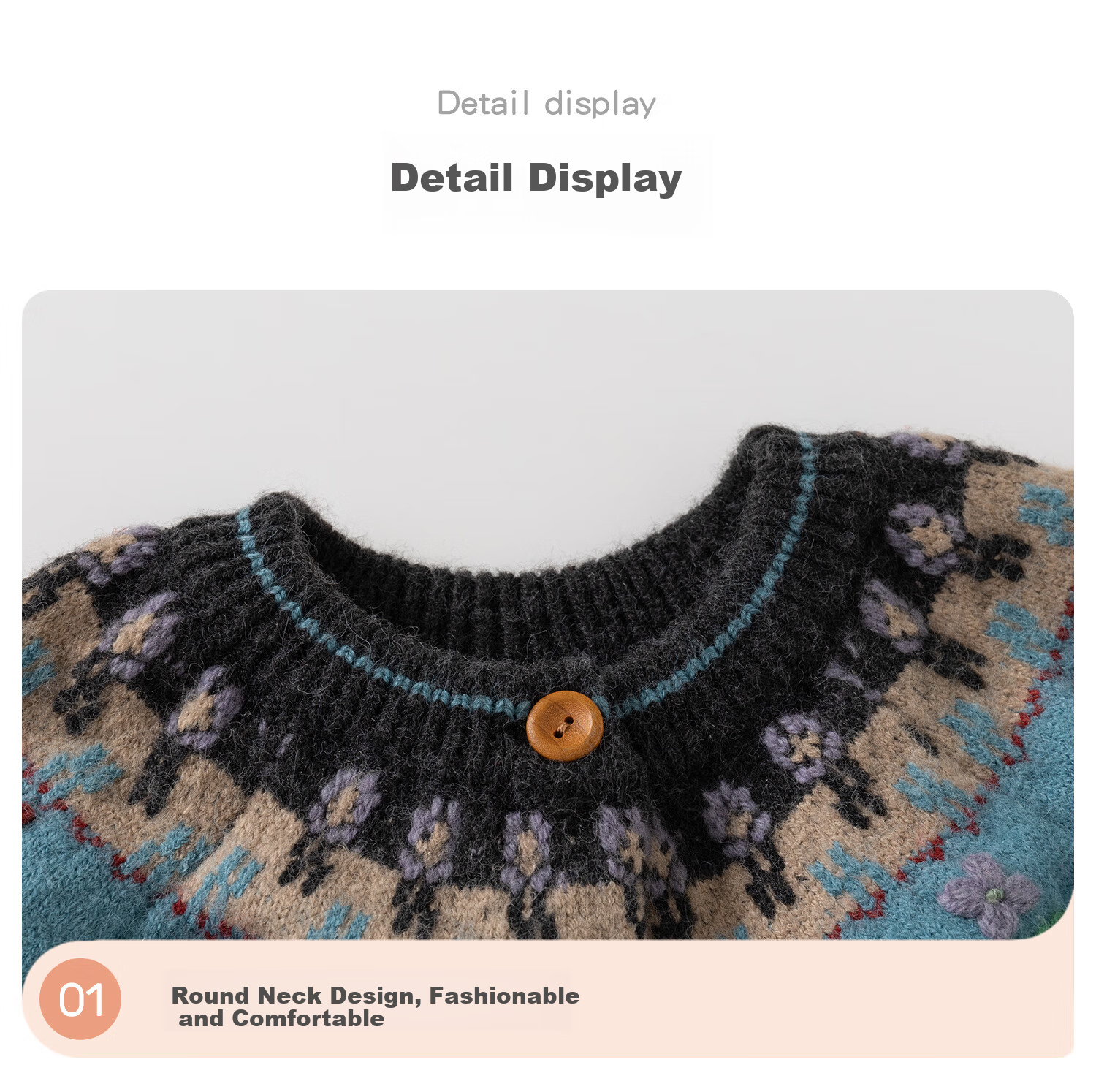 Banxidi Girls Sweater Spring 2026 New Children's Fashion Knitwear Baby Spring and Autumn Wool Cardigan Jacket 5