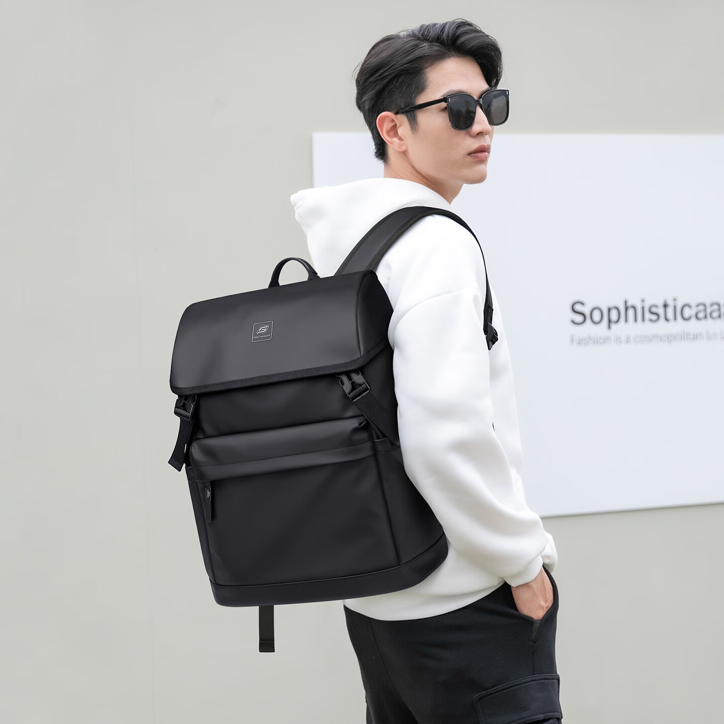 GOLF Men's Travel Backpack 15.6/16 Inch Laptop Bag Student School Backpack Flap Business Commuter Backpack