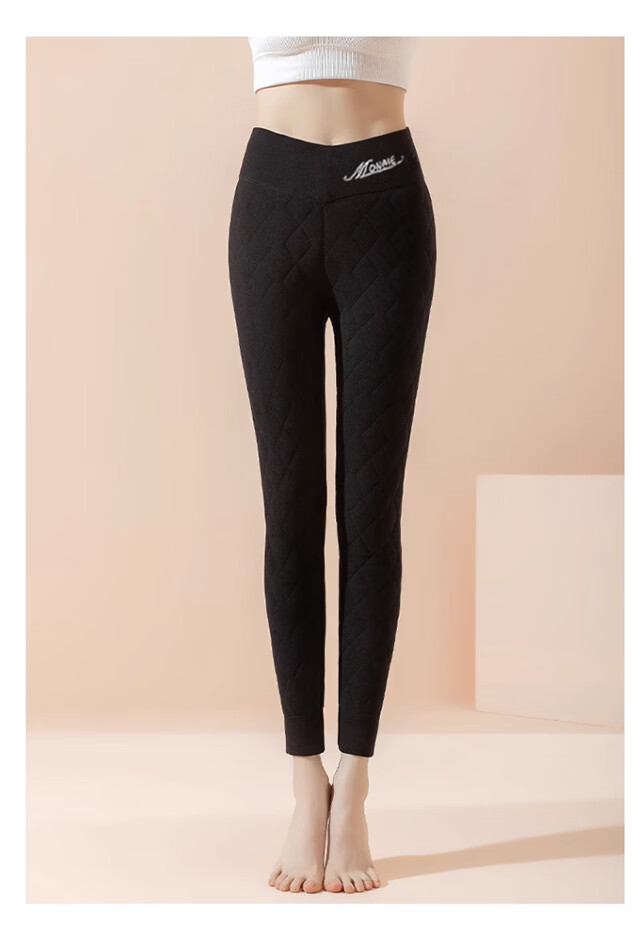 Xueqiman Women's Wool Thermal Pants Winter Fleece-Lined Thickened Cotton Pants Extra Thick Autumn Trousers Student Cold-Resistant Leggings 18