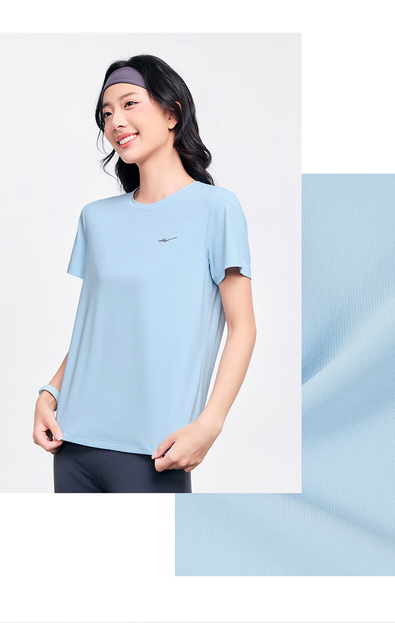 Erke Women's Sun Protection T-Shirt Short Sleeve Summer New Round Neck Moisture-Wicking Base Running Shirt Solid Color Top 15