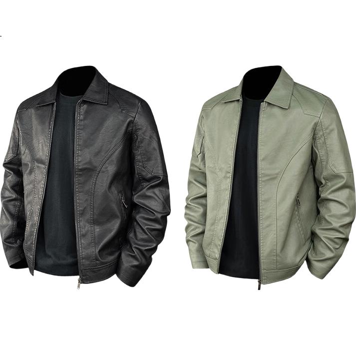 Мужская кожаная куртка JEANSWEST, зимняя, деловая, повседневная, с лацканами, однотонная, трендовая, стильная, для молодежи