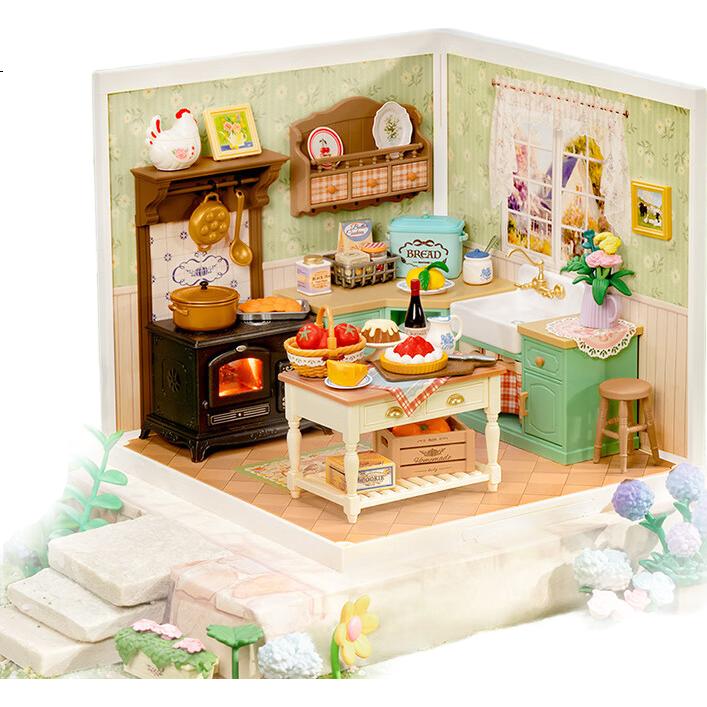 Конструктор Rolife Super World Pastoral Kitchen DIY, ручная сборка, миниатюрный дом, подарок на День святого Валентина или Новый год для девочек