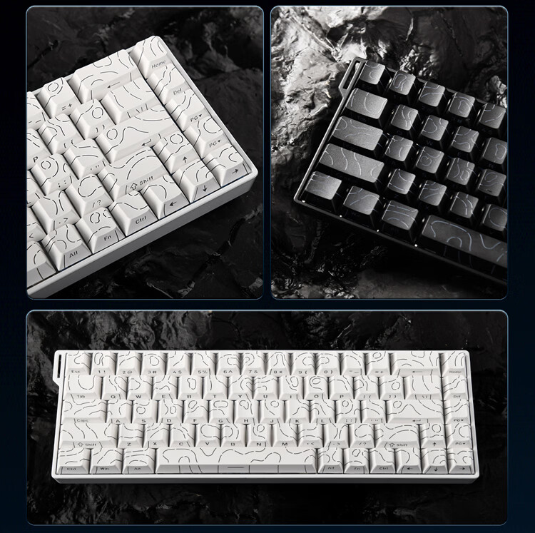 AJAZZ AK680V2 Magnetic Axis Customizable RGB Gaming Keyboard 8K Report Rate RT0.01 Valorant 68-Key Black Ice Island Switch 12