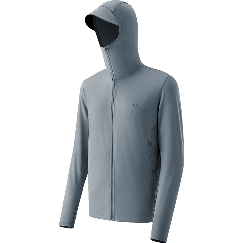 Beneunder Men's Sunscreen Jacket Thin Coat UV Protection Breathable Outdoor Fishing Casual High Elasticity Summer AS105 Dark Blue Gray S