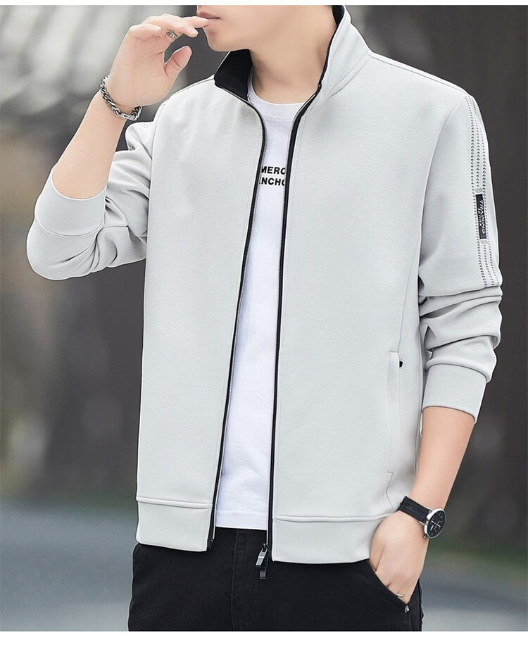 ROMON Men's Jacket Cardigan Sweatshirt Casual Sports Loose Fit Jacket Navy Blue 6XL Model 7508 Spring Autumn 14