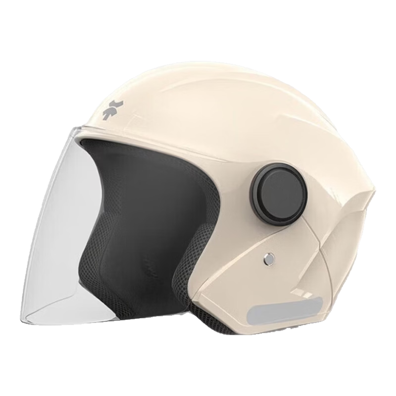 Phoenix New National Standard Electric Vehicle Helmet Dual Visor 3/4 Half Helmet Bright Apricot Unisex Four-Season Electric Bike Helmet Winter Warm Riding Safety Cap