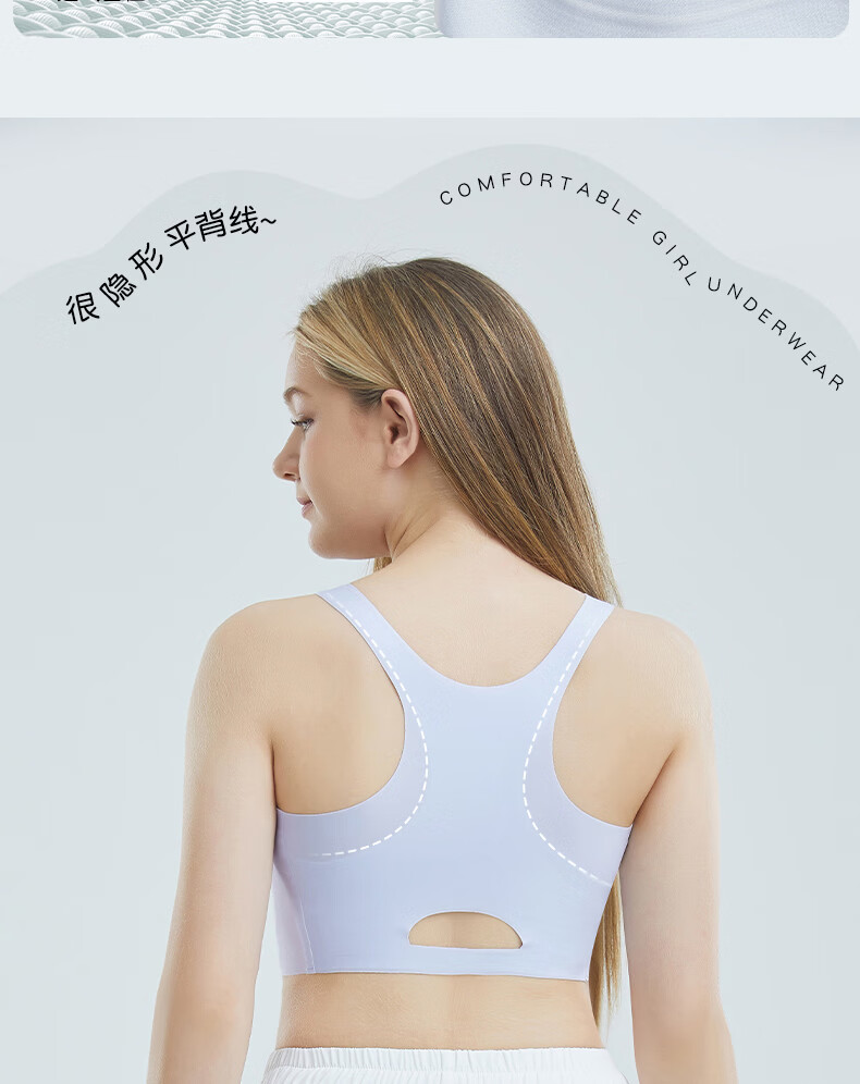 Ariel & Aurora Girls' Sports Bra Shockproof Running Underwear for Middle and High School Students Three Stages 9-12-18 Years Old Girls Development Period 10