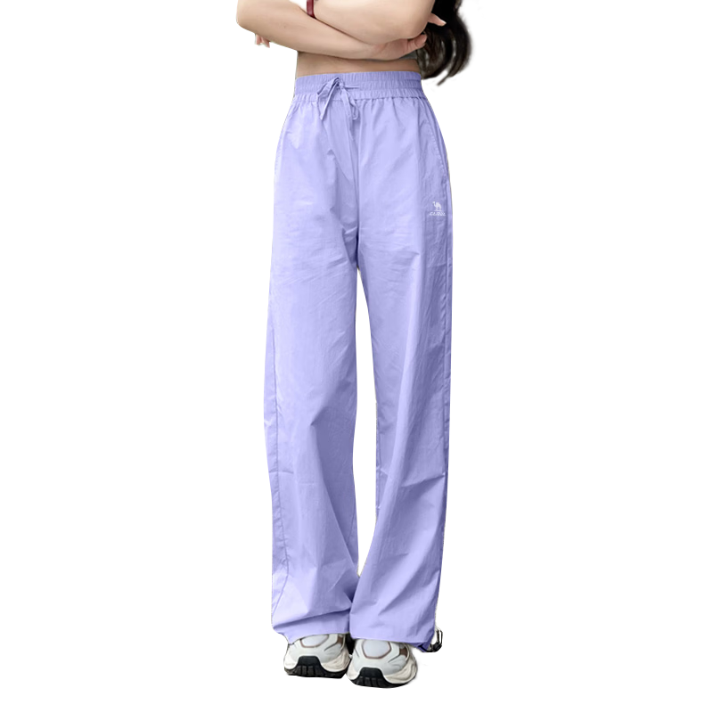 CAMEL Ice Cooling Roaming Sunscreen Women's Loose Wide-Leg Sports Pants C25BARLG057A Lavender Purple L