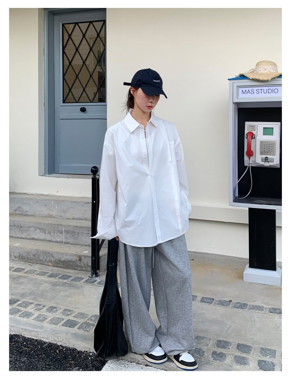 ICH MODE "Chic Subtlety" Fashion Design Relaxed Fit Long Sleeve Shirt Thin Jacket Women White S 15