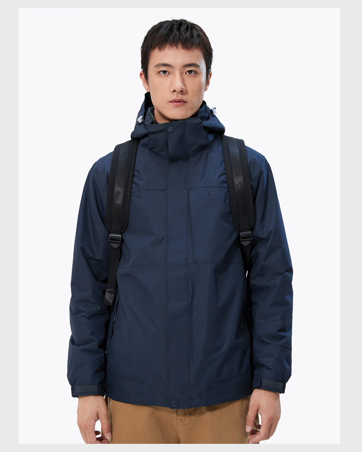 CAMEL Outdoor Jacket, Three-In Fleece-Lined Thickened Waterproof Couple's Style Coat, Mountaineering Clothing, A9W214119 32