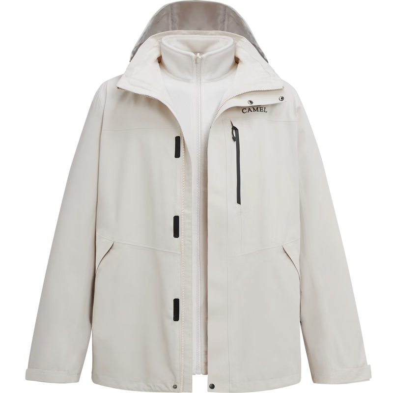 CAMEL Jiao Long 3.0 3-in-1 Waterproof Outdoor Jacket Autumn Winter Cold-Resistant Travel Mountaineering Oil-Resistant Coat for Men and Women