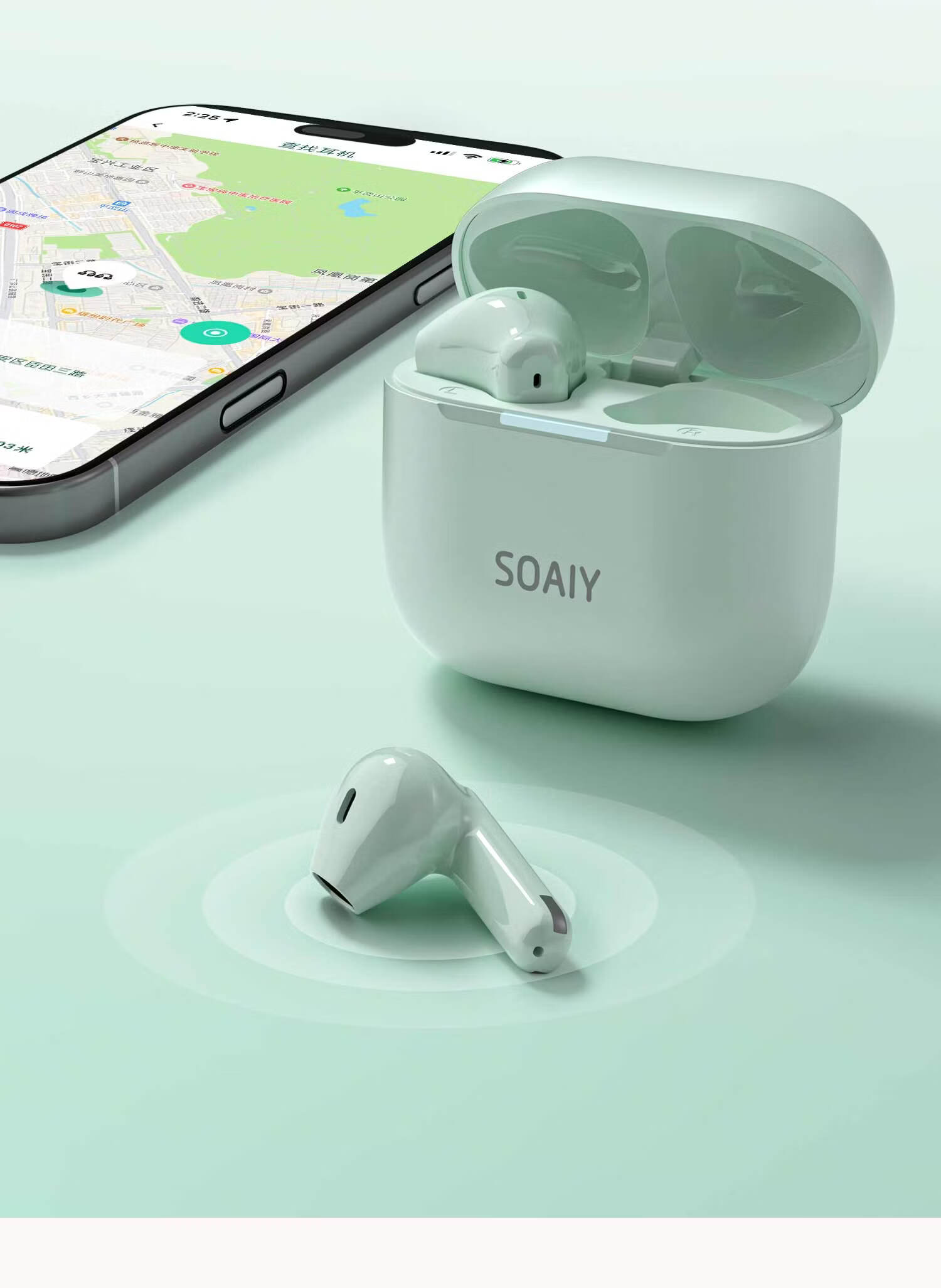 Soaiy JING SE True Wireless Bluetooth Earbuds Open Semi-In-Ear Sports Running Noise Cancelling Headphones for Apple Huawei Xiaomi Cream White Annual Meeting Gift 10