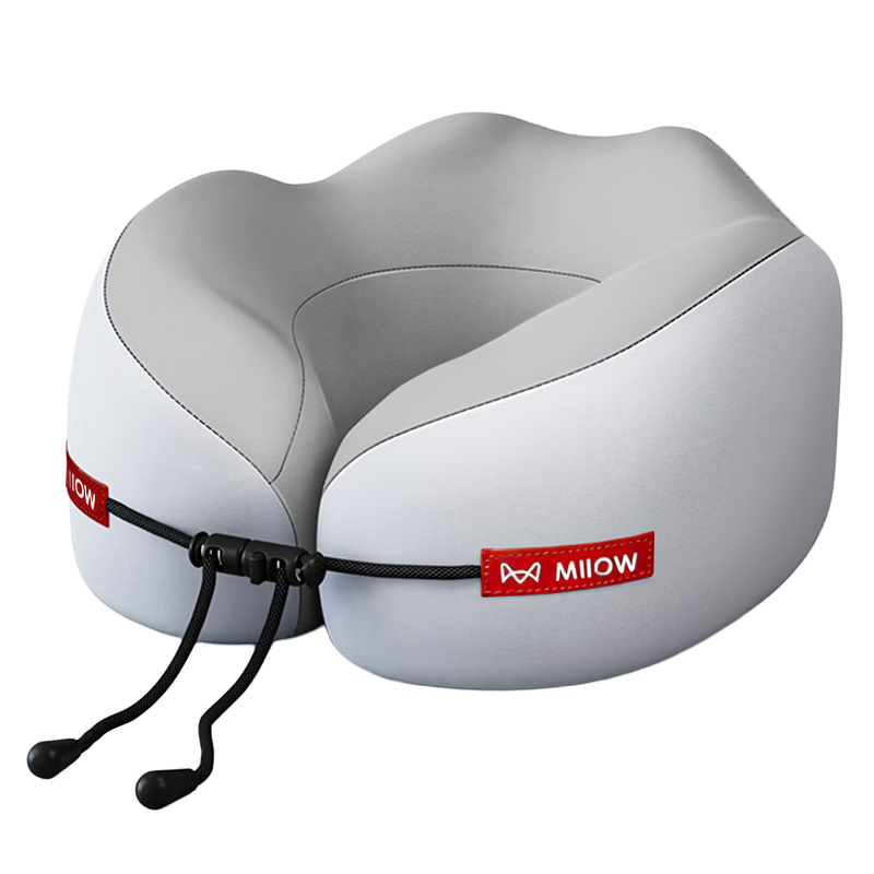 MiiOW Memory Foam U-Shaped Travel Neck Pillow Portable U-Shaped Cervical Support Pillow for Airplane Sleeping