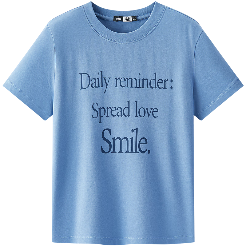 Semir Women's Short Sleeve T-Shirt Summer Letter Print Cotton Crew Neck Trendy Top 101325100072