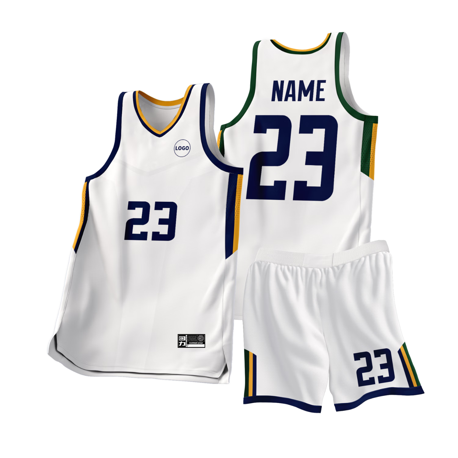 Warrior Custom Soccer Jersey Sports Suit Team Uniform Free Printing HLZQ110-White-L