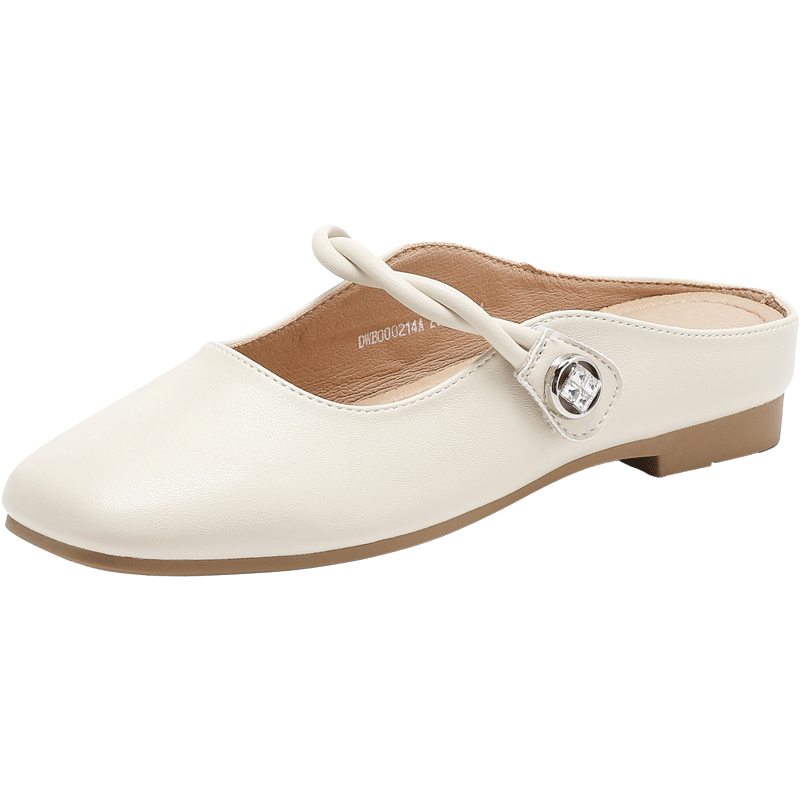 Dustodusto Baotou Women's Summer Slippers 2026 New Summer Shoes Slip-On Lazy Half Drag Mules