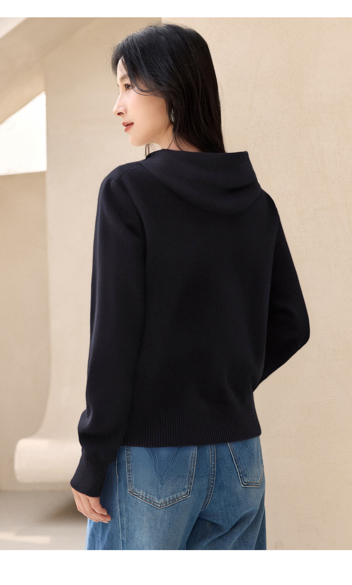 Chushen Spring Autumn Women's Short Jacket Fashion Hooded Casual Knit Cardigan Sweater S53D094 15
