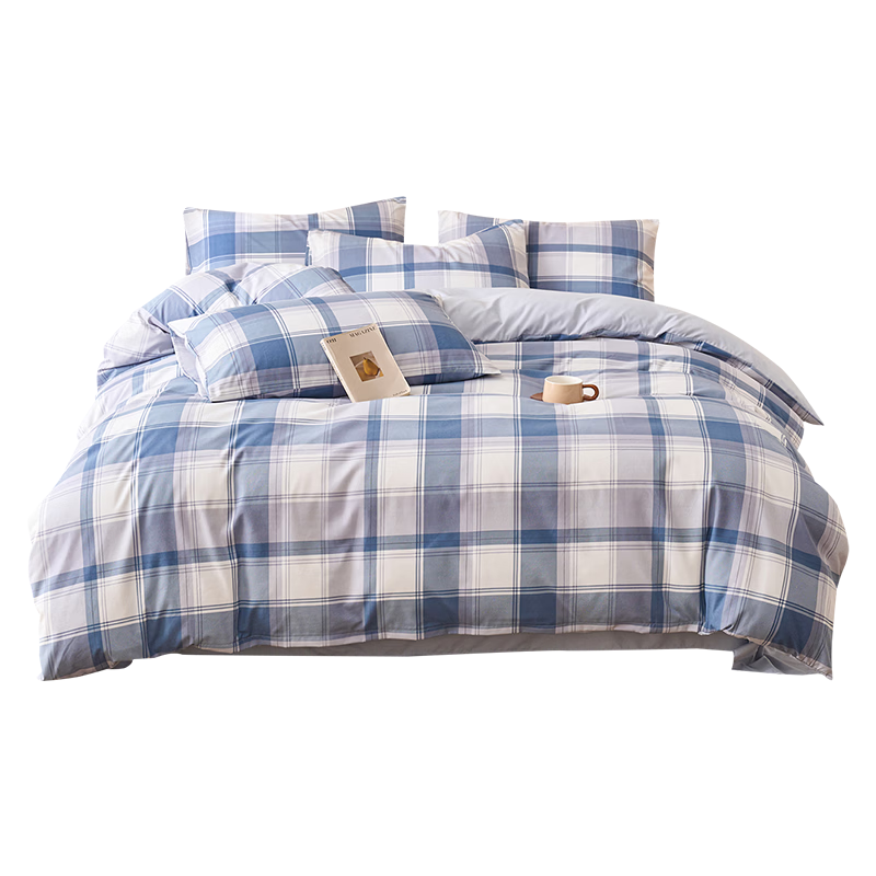 Grace 10A Antibacterial Skin-Friendly 4-Piece Bedding Set for 1.2/1.5m Bed Sheet Pillowcase Duvet Cover 150x200cm