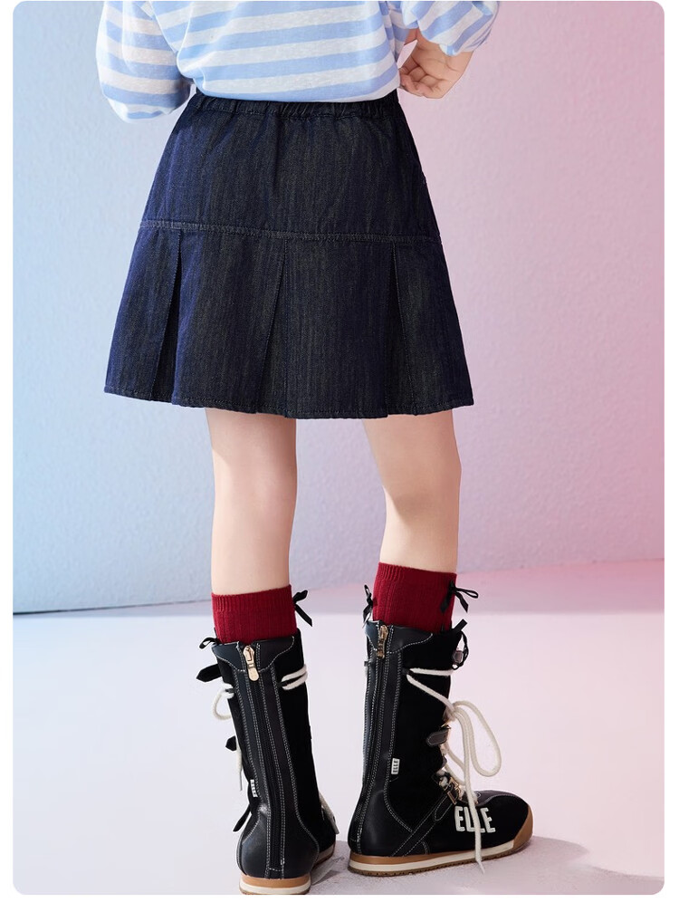 ASK JUNIOR Kids Skirt 2026 Spring Pleated Half Skirt School Style Girls' Mid-Length Skirt Short Skirt 13