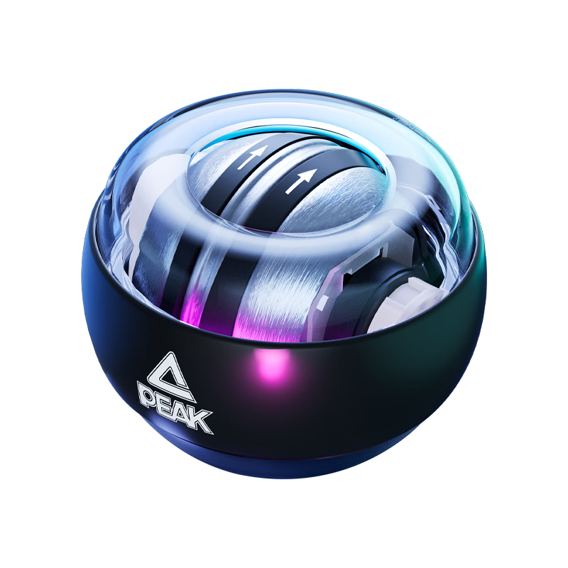 Peak Powerball Self-Starting Stress Relief Arm Strength Trainer Metal Grip Ball Self-Illuminating Color-Changing Light