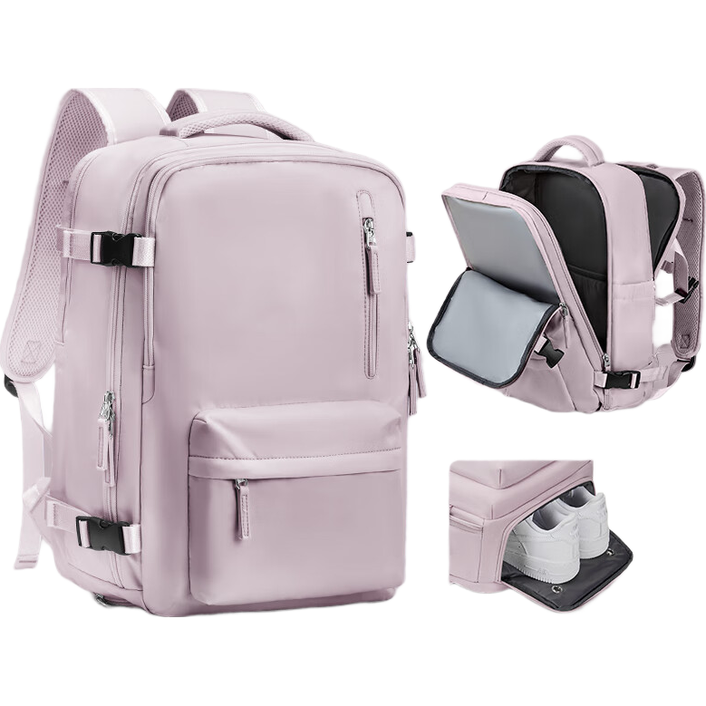 Landcase Travel Backpack Men Large Capacity Double Shoulder Bag Short Trip Business Luggage Multifunctional Laptop Bag Women 5162 Lotus Pink