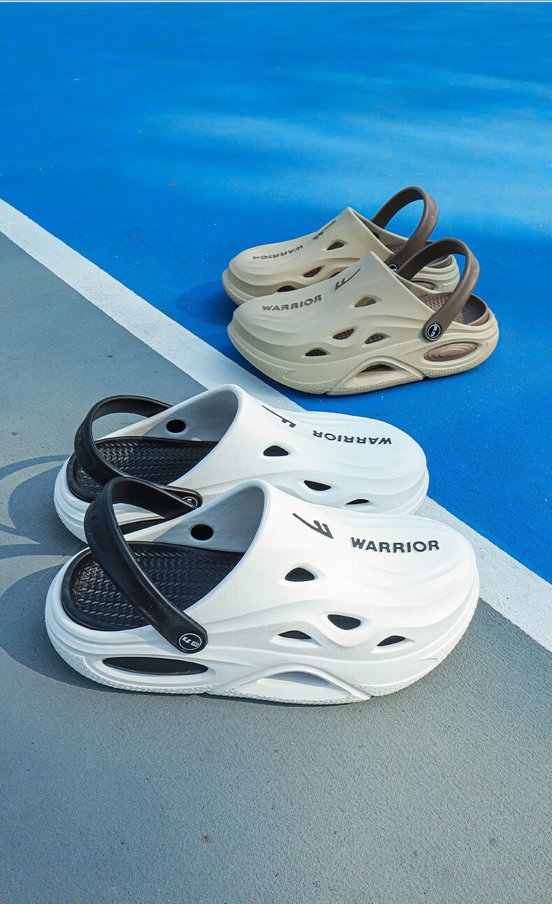 Warrior Official Men's Slippers 2026 Summer Outdoor Sandals Men's Outdoor Clogs Men's Beige Gray Black Size 42 16