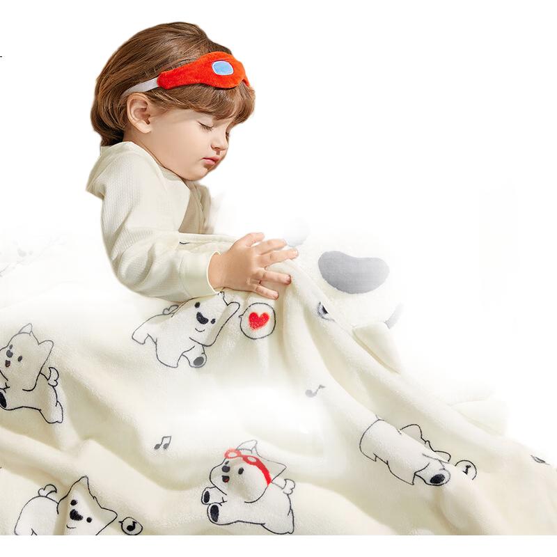 Детское одеяло Babycare, двухслойное антибактериальное флисовое, для детского сада, для сна в любое время года, дизайн "Маленькая собачка", 110*140 см