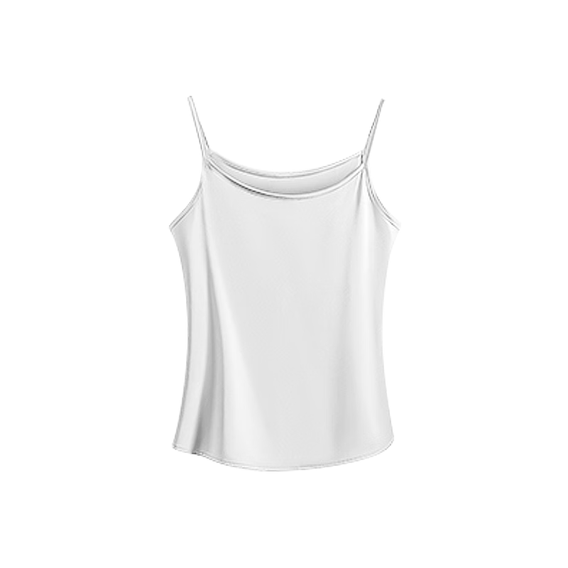 Dushiliren Women's White Camisole, Beautiful Back Faux Silk Top, Spring And Summer Satin Slim-Fit Blouse, Inner Wear for Suits, Seamless Undershirt