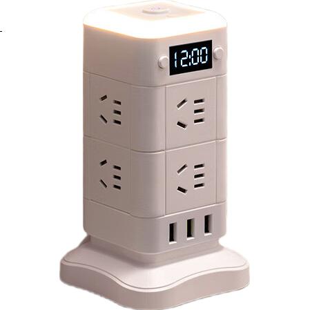 Удлинитель-разветвитель Sushiheermo с цифровым дисплеем, 8 розеток, 3 USB порта, ночной свет, 1.8 м
