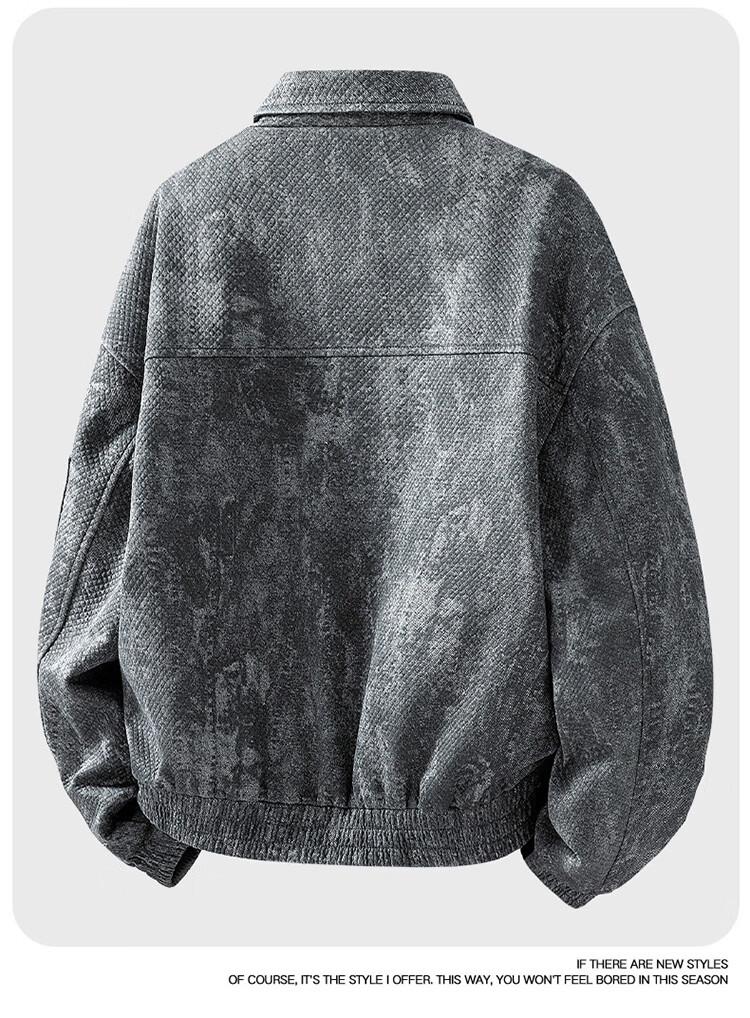JEEP SPIRIT Men's Spring High-End Casual Jacket Stylish Premium Denim Coat Dark Blue XL 6